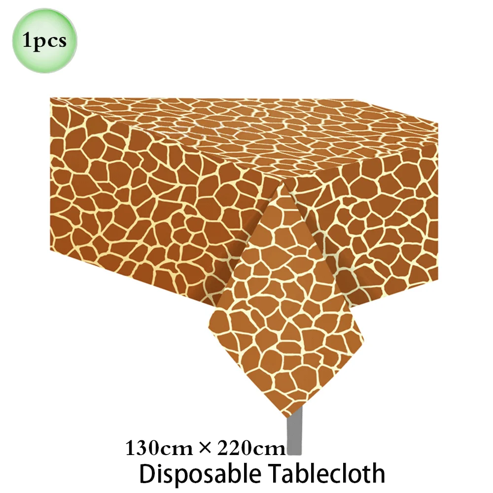 1 Satz Wald Tier Leopard Tiger Druck Platte Tischdecke Servietten Wald Banner Dschungel Safari wild eine Geburtstags feier Dekoration – Detail 24