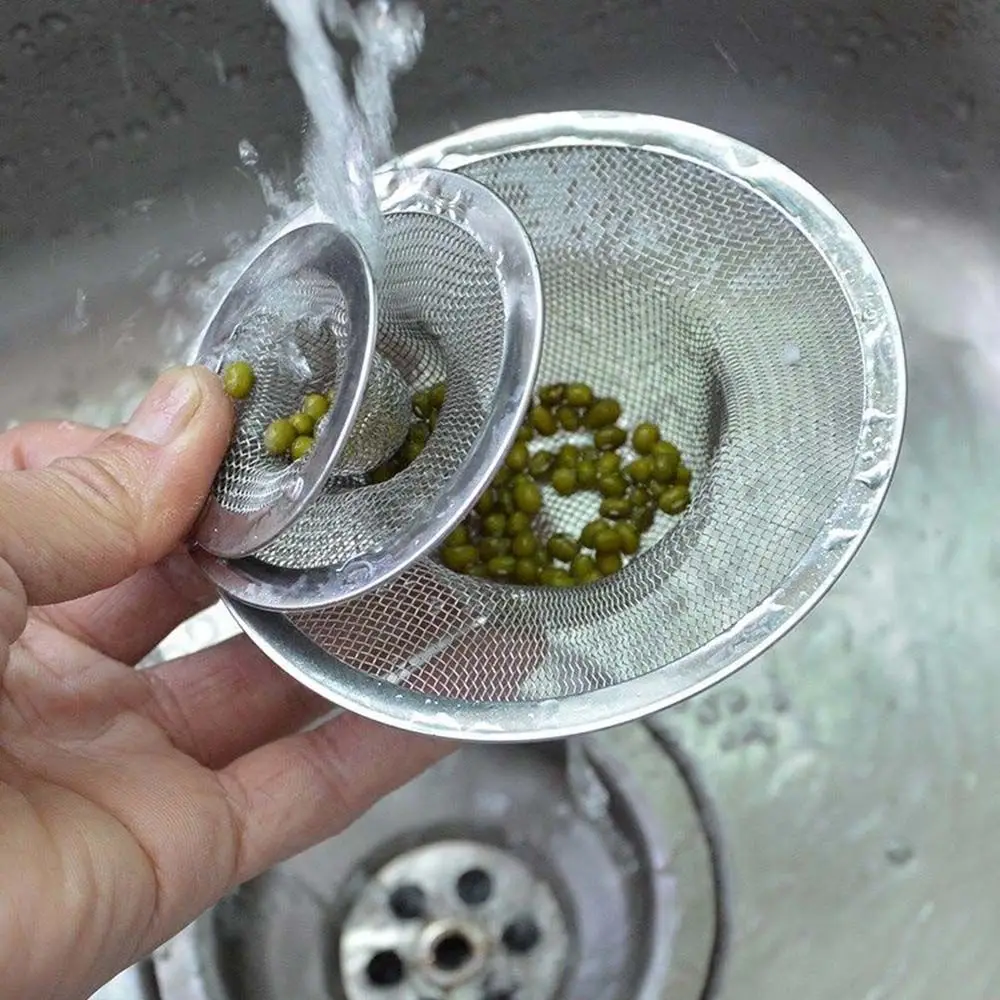 Stainless Steel Anti-blocking Kitchen Sink Bathroom Hair Dirt Catcher Shower Drain Strainers Water Sink Filter