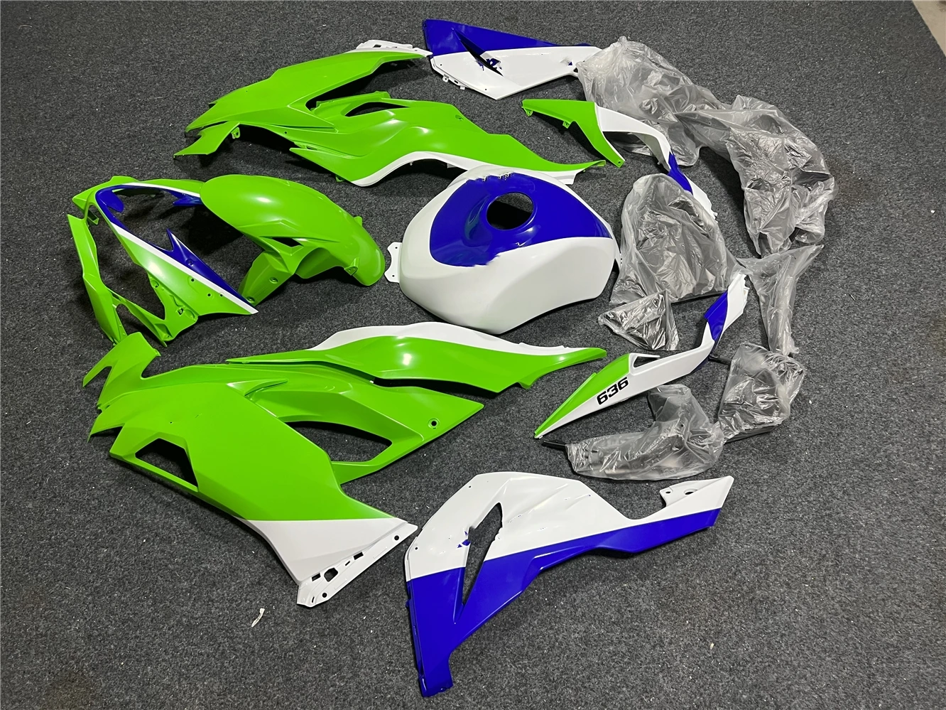 Motorcycle Fairings Kit fit for ZX-6R 2019 2020 2021 2022 ZX6R zx 6r 636 19 2021 fairing tank cover kits set Green Blue