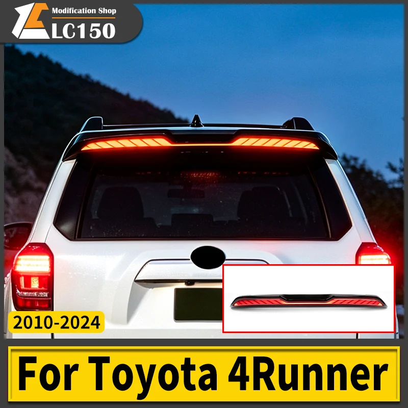 For Toyota 4Runner N280 2010-2024 Dragon Scale Rear Spoiler LED Dynamic Turn Signal Scanning Light Modification Accessories