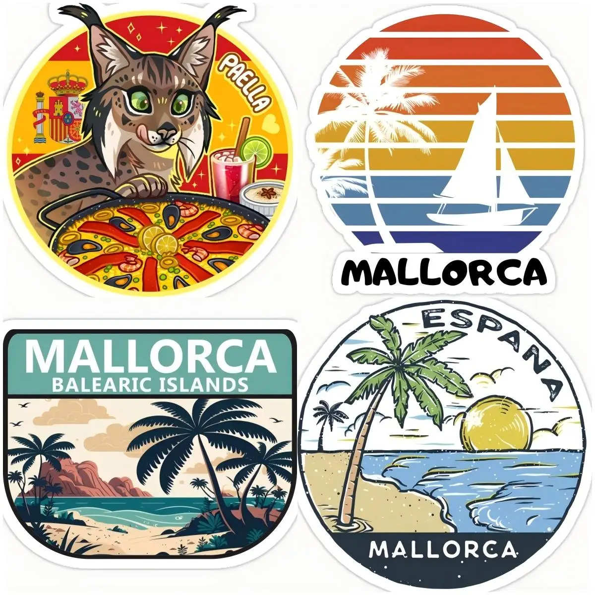

Spain Sticker Mallorca Waterproof Vinyl Decal for Car Bumper, Laptop, Water Bottle, Luggage, Wall, and Window