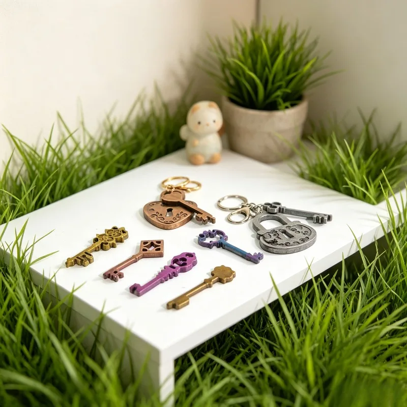 Resin silicone mold, retro pattern key lock-shaped silicone mold. Gypsum drop-gluing decorative label. DIY pouring mold.