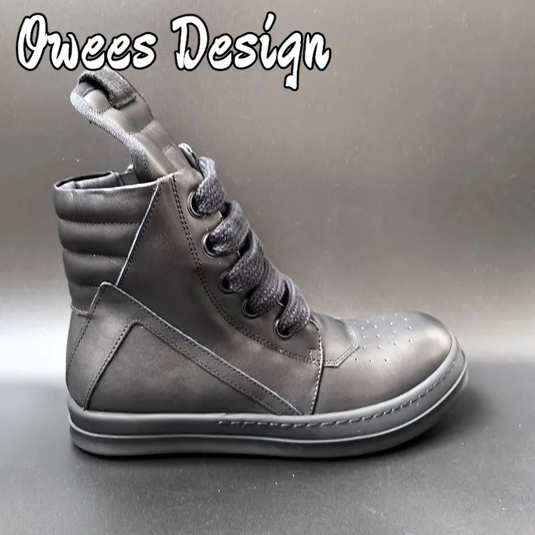 Брендовые мужские кроссовки из натуральной кожи, Jumbo Shoeslace, ботильоны, роскошные дизайнерские женские высокие кроссовки, мужские повседневные кроссовки