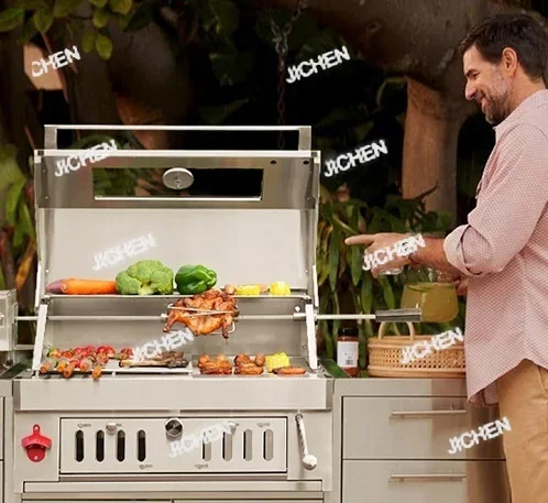 

ZQ High Quality Luxurious Outdoor Garden BBQ Charcoal Grill Machine Built-In For Chicken Cooking