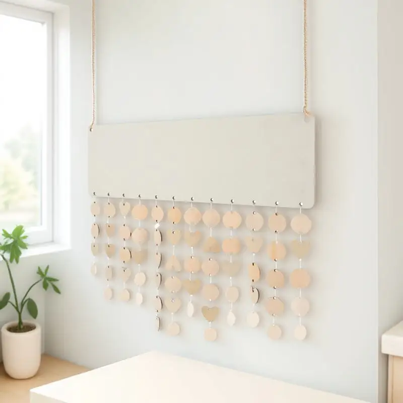 

Family Birthday Board DIY Wood Slices Pendant Wall Calendar Easy to Rearrange Great for Home Decor Wooden Calendar