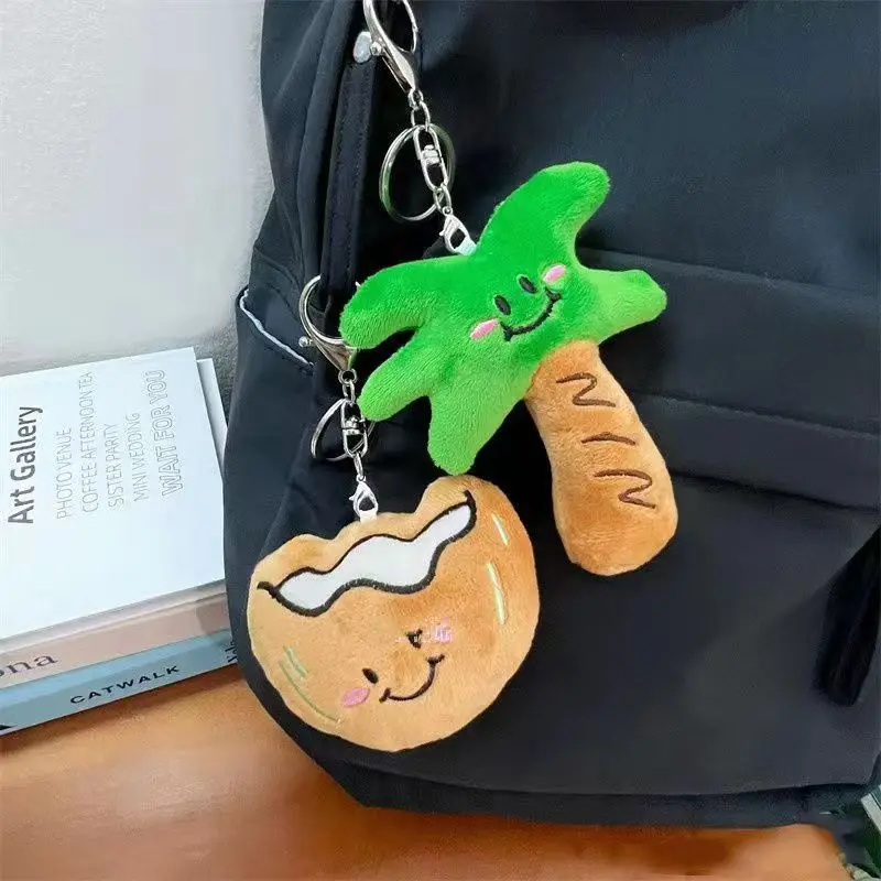 10 cm süßer Plüsch-Kokosnussbaum-Schlüsselanhänger, bezaubernder Palmen-Taschenanhänger, Zubehör für Rucksack, Geldbörse, Jungen, Mädchen, Frauen, Geschenke