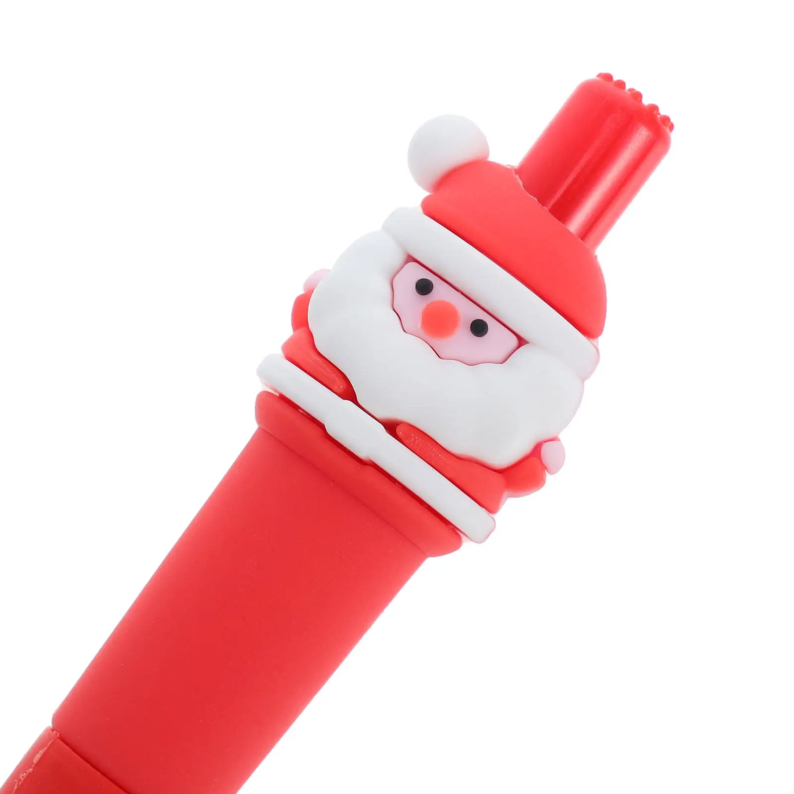 6Pcs Black Ink Christmas Gel Pens Retractable Santa Claus Design Holiday Writing Pens School Supplies Xmas Stocking for