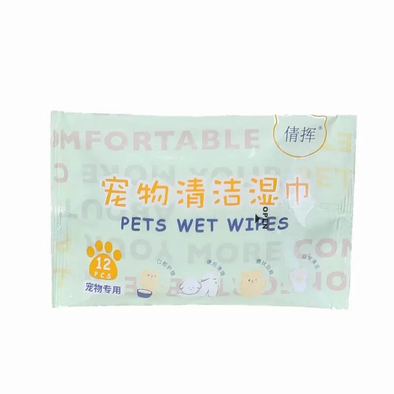 Pet wipes, special for meow and dog, wipe tears, clean body parts, leave-in, deodorize, clean wet wipes 12*5pcs pumping  hygiene