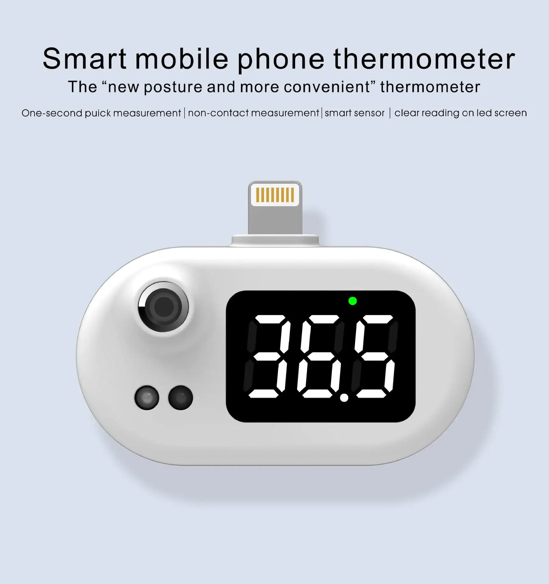 Newest iPhone plug Gadget Digital Thermometer Outdoor Mini Cell Phone Thermometer Infrared Non-contact Portable Temperature