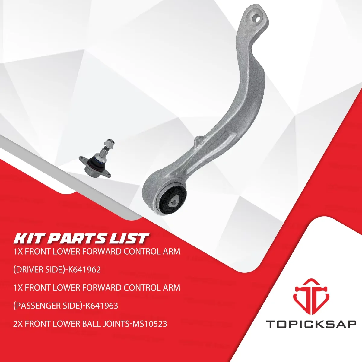 TOPICKSAP 4 قطعة ذراع التحكم الأمامي وصلات كروية أطقم لسيارات BMW 5 Series E60 525xi 528i XDrive 528xi 535i XDrive 535xi 2006 - 2010