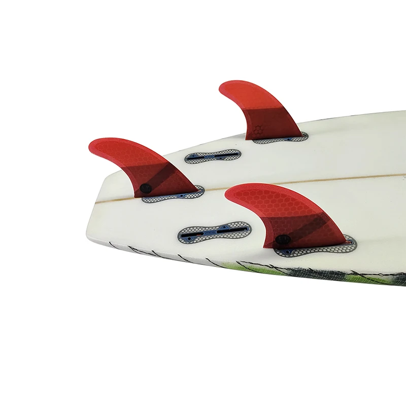 UPSURF-Surfboard Fins UK2.1 Barbatanas FCS 2 Surf Board, 4 Colors, Honeycomb Tri Fin Set, Surf Accessories