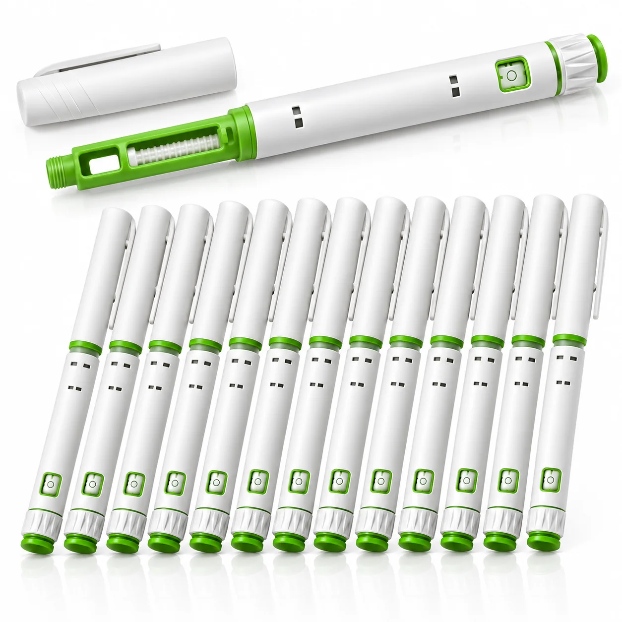 10PCS 10mg Insulin Injection Pen Disposable Adjustable Pen Injector Accurate Scale Dose Control Portable Home Injection Tools
