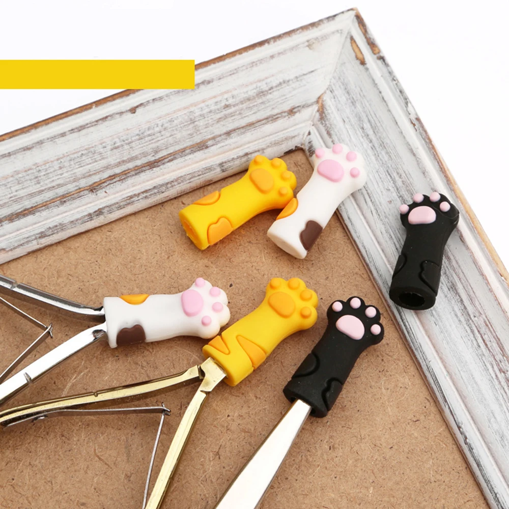 Professional Cuticle Cat Paw Nail Scissors Sleeve Pedicure Tools Nipper Protective Cover Dead Skin Tweezers Cap