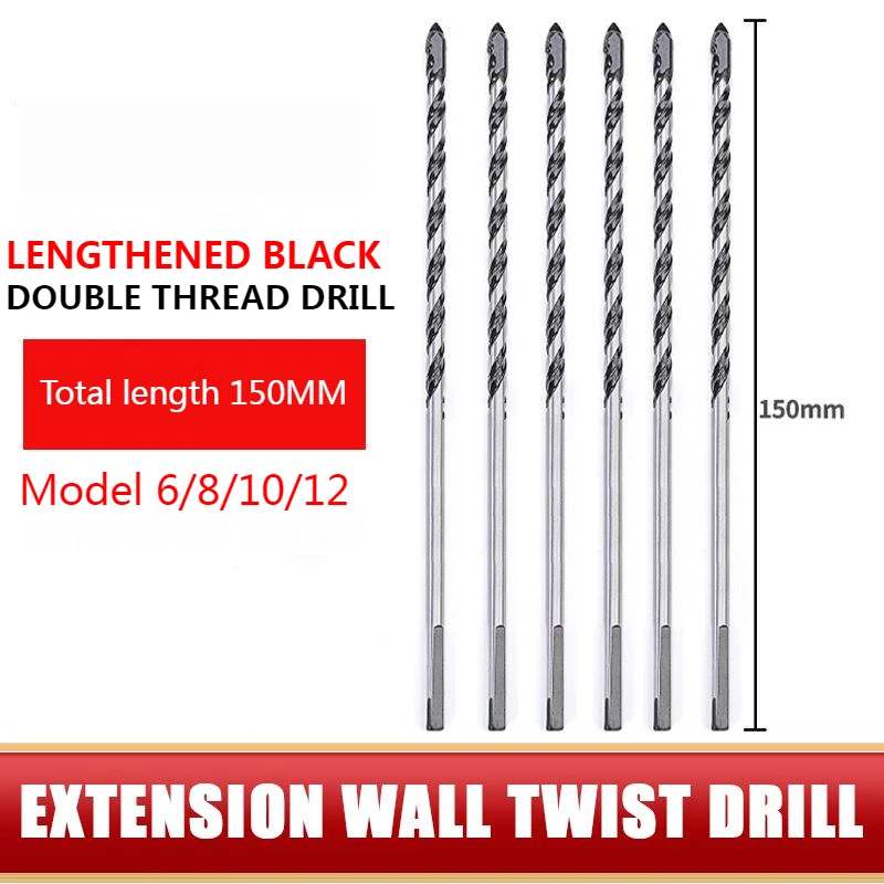 

10pcs Extended Triangle Thread Drill Triangle Twists Drill Ceramic Glass Marble Drill Wall Alloy Drill 6mm 8mm 10mm 12mm