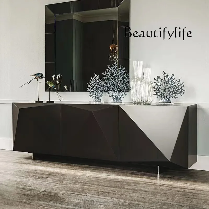 BJ Modern Light Luxury Design Side Cabinet Wooden Skeleton With Splint High-end Cabinet Hotel Villa Locker