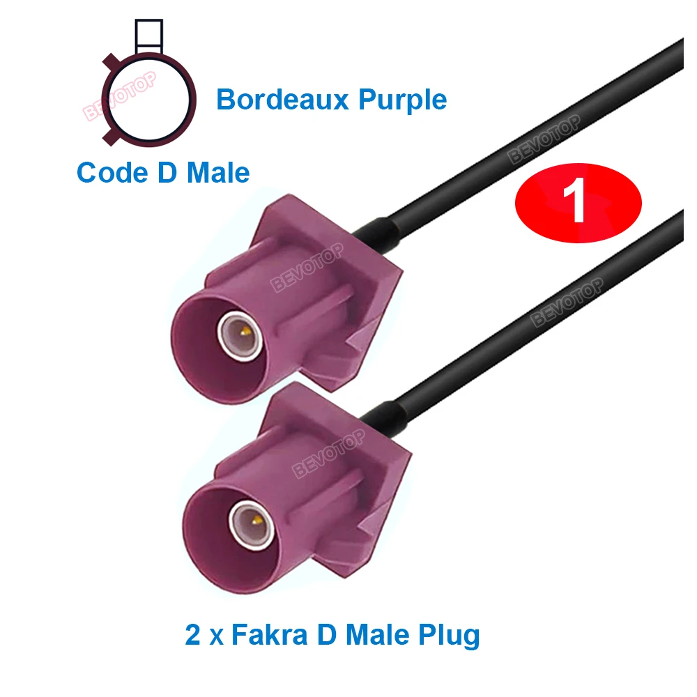 10PCS/LOT Wholesales Fakra D Male Female RG174 Pigtail for GSM RF Coaxia Extension Cable Fakra Jumper 10CM~20M BEVOTOP