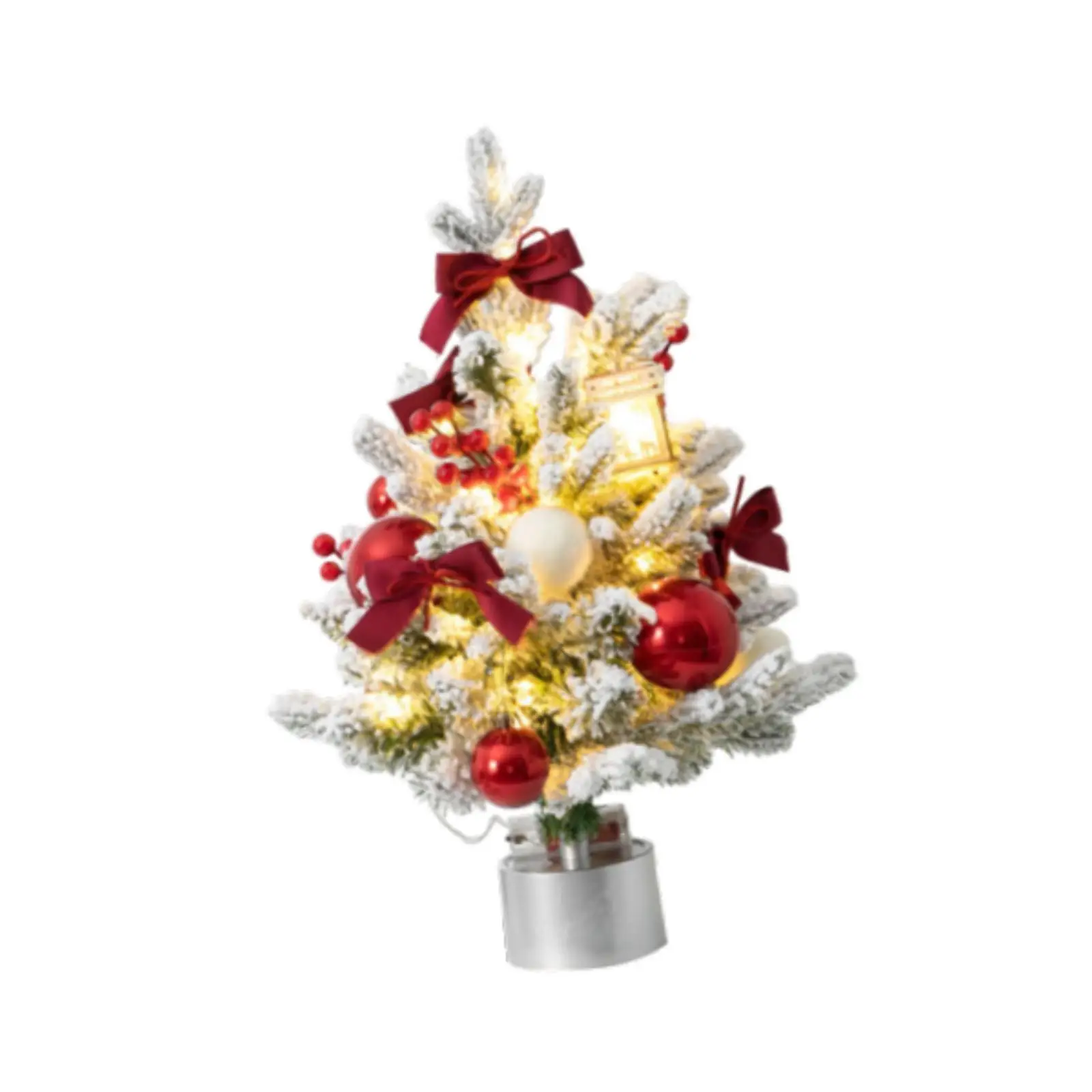 Mini Christmas Tree with Light Tabletop Decoration for Patio Wedding Bedroom