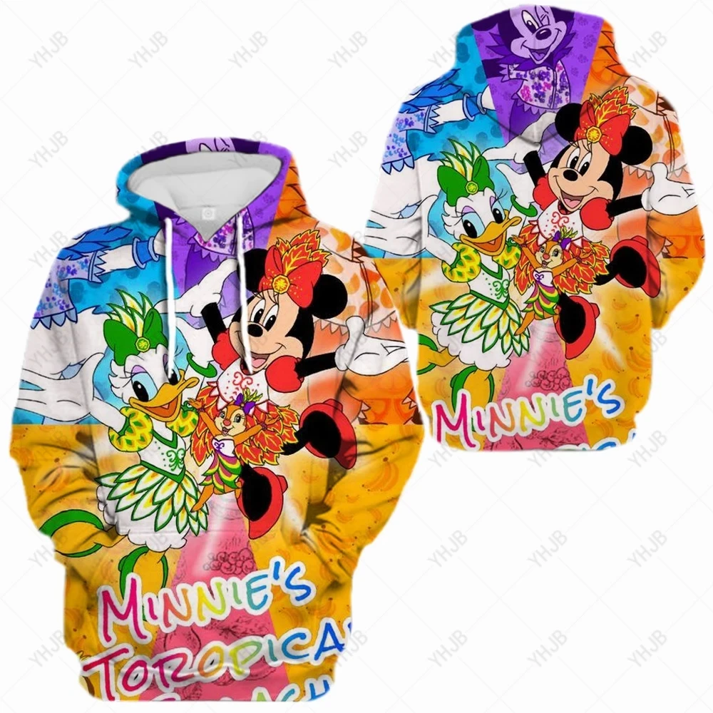 3d hoodie para homens, design disney, minnie, mickey mouse, estilo harajuku