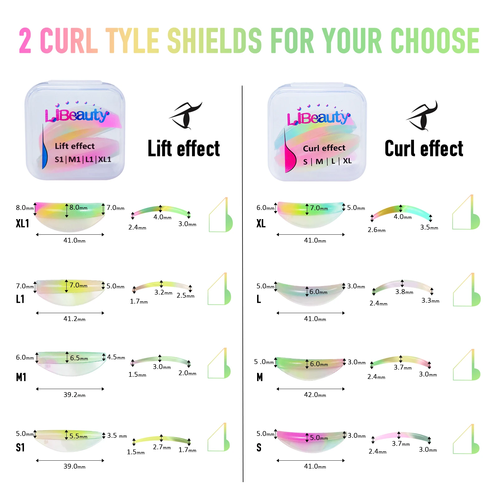 Libeauty 8 Pairs C&L Curl Silicone Perming Pad Lash Lift Pad Lifting 3D Eyelashes Eyelash Lift Extension Curler Applicator Tool