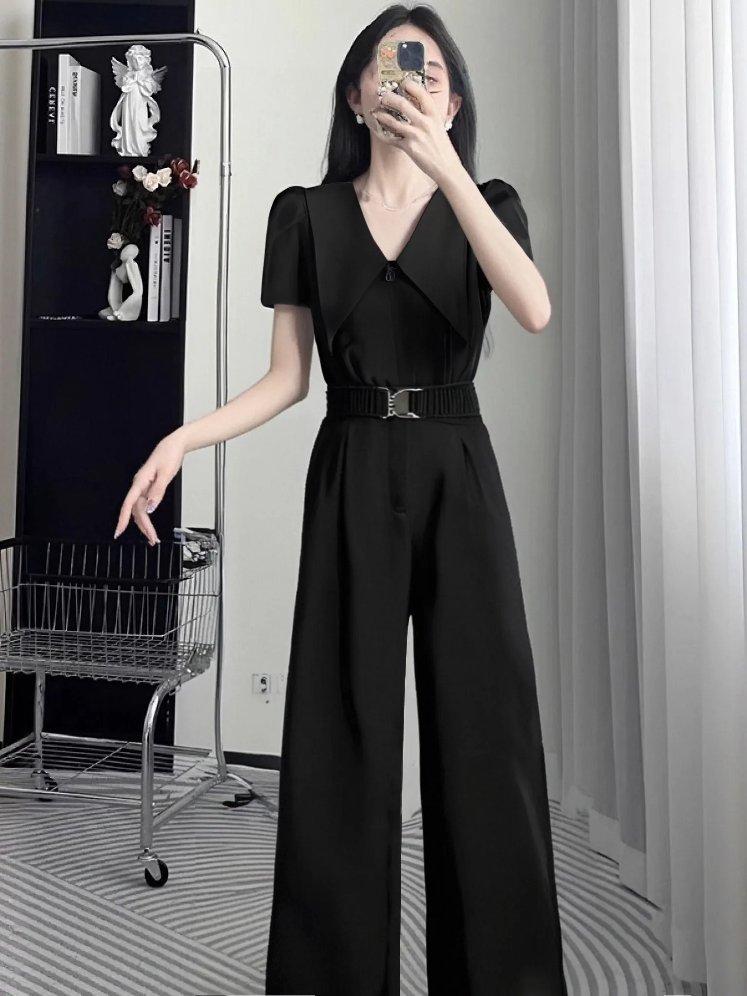 

Женский комбинезон Ele ort Sve с высокой талией и широкими штанинами, модный, для офиса, весна 2026