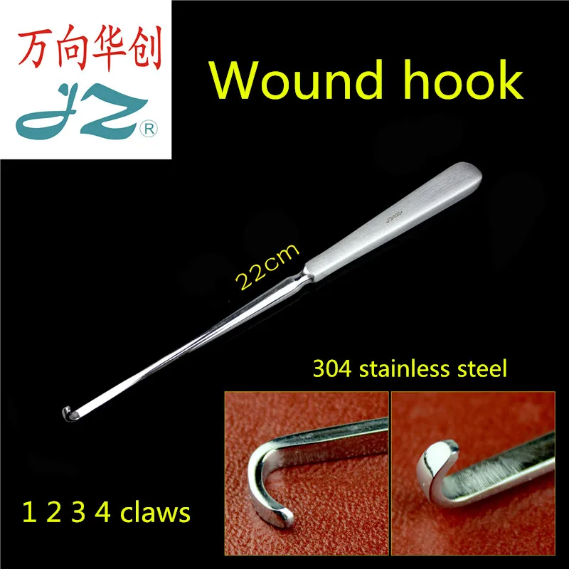 

jz Surgical instrument medical Wound hook soft Tissue retractor muscle epidermis Skin hook 2 3 4 teeth Tip Blunt teeth Pull meat