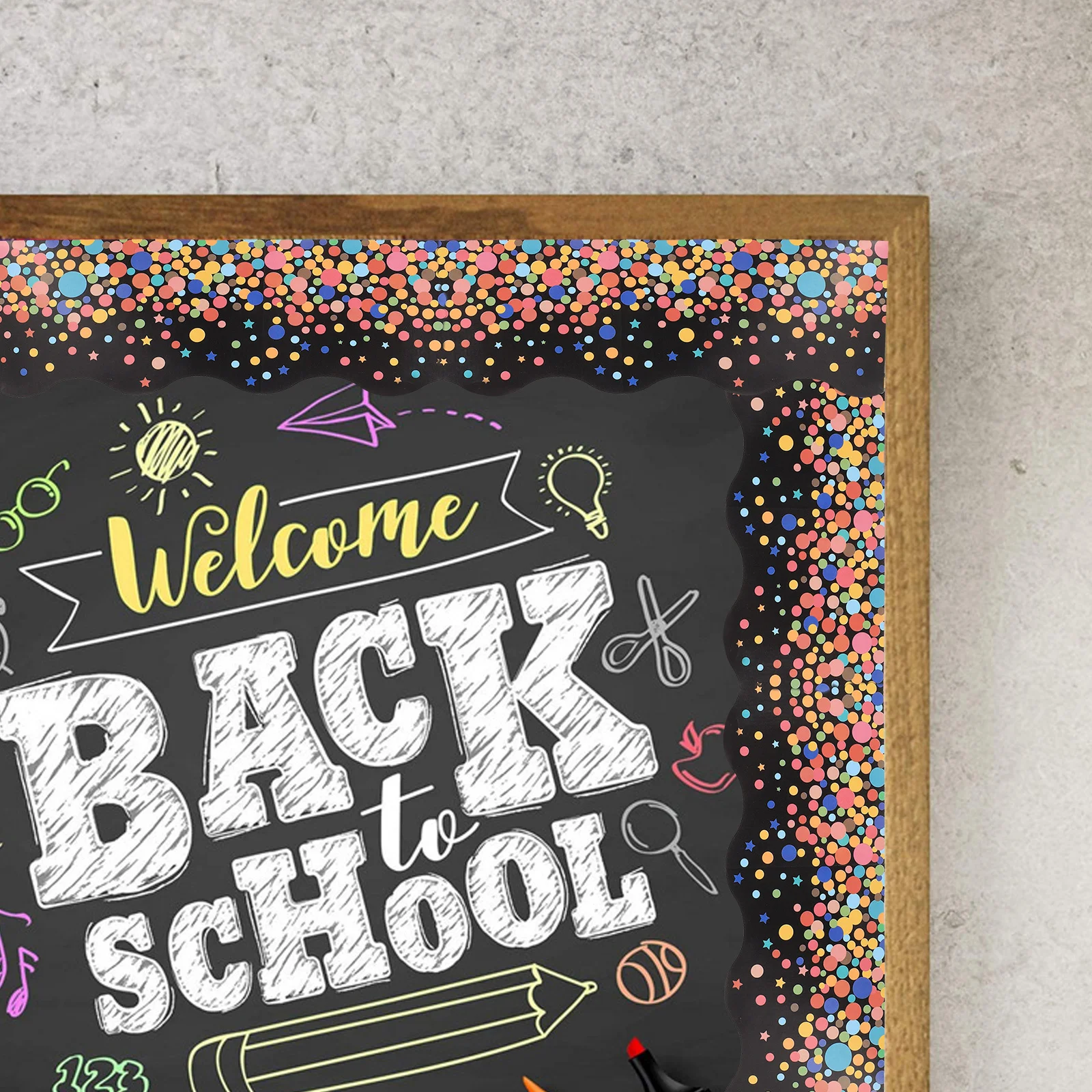 

Наклейки с рамкой для доски объявлений, рулон, декоративная рамка для доски, отделка стен для классной комнаты, школьный офисный бюллетень