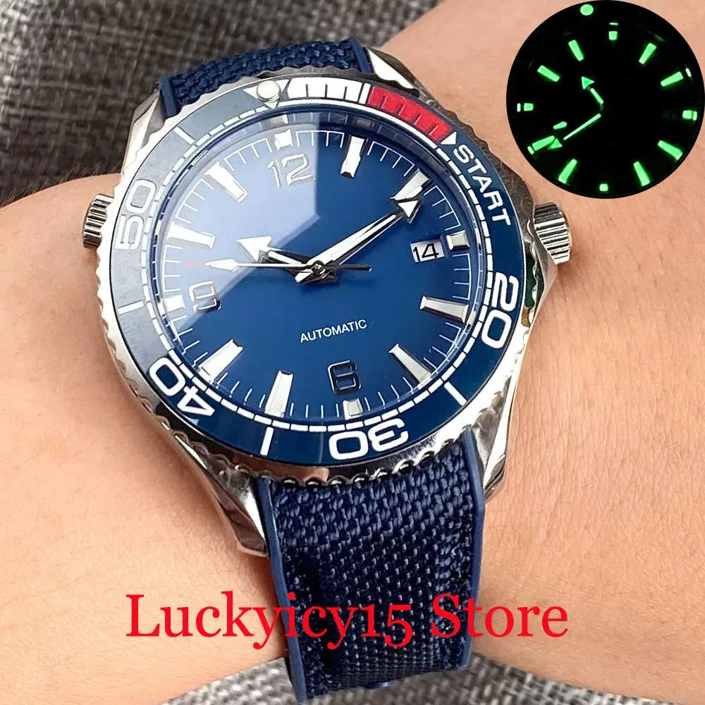 

BLIGER 41MM Blue Watch Luminous Automatic NH35A MIYOTA Movement Men's Watch 120 Clicks Unidirectional Bezel Sapphire Glass