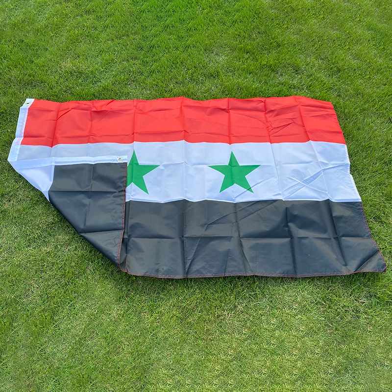 aerlxemrbrae flag  90*150cm Syria flag   100% Polyester 2 Sides Printed National Flag Syria  banner