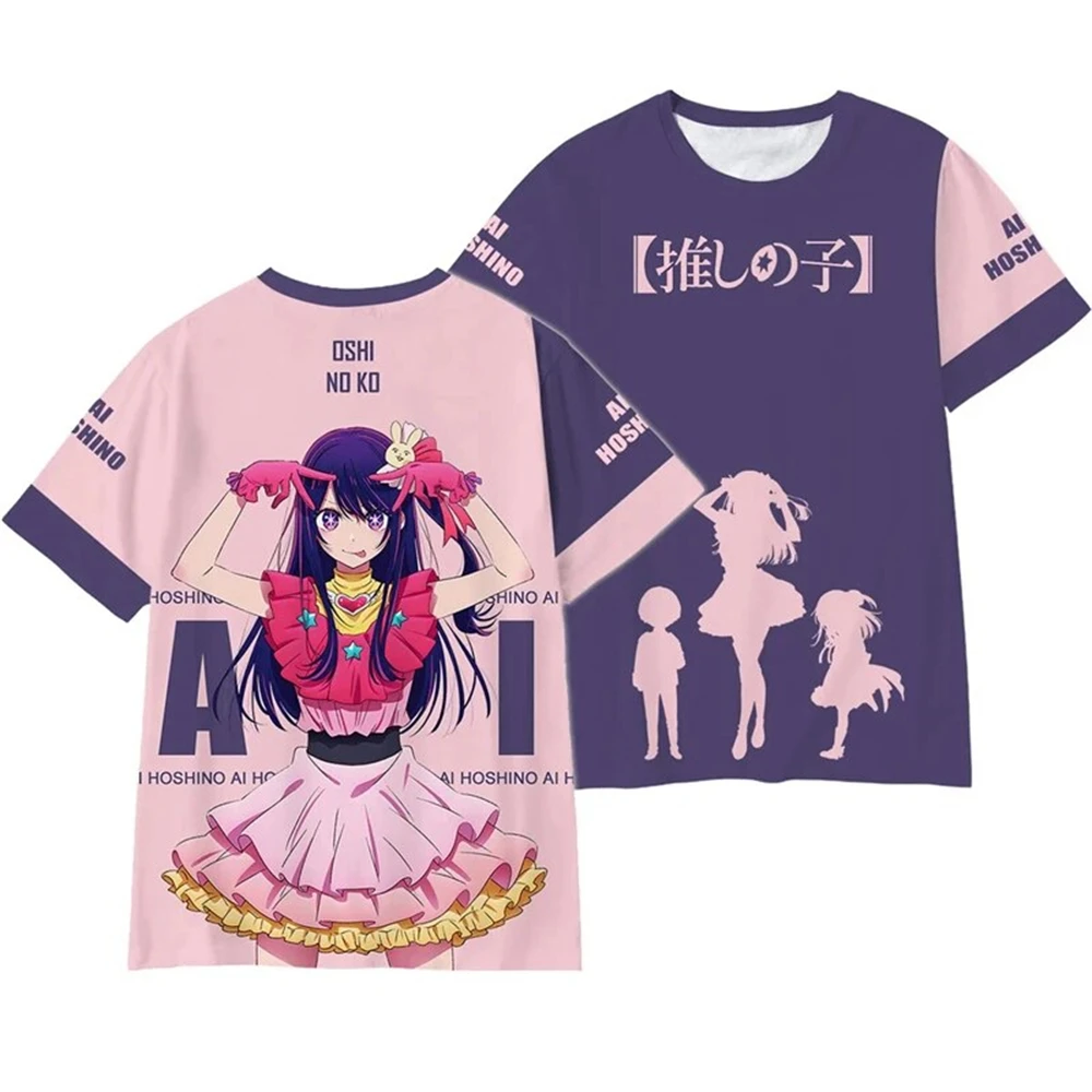 Summer Anime Oshi No Ko 3D Printed T-shirts Women Streetwear Casual Fashion Short Sleeve T Shirt O-neck Kids Tees Tops Clothing