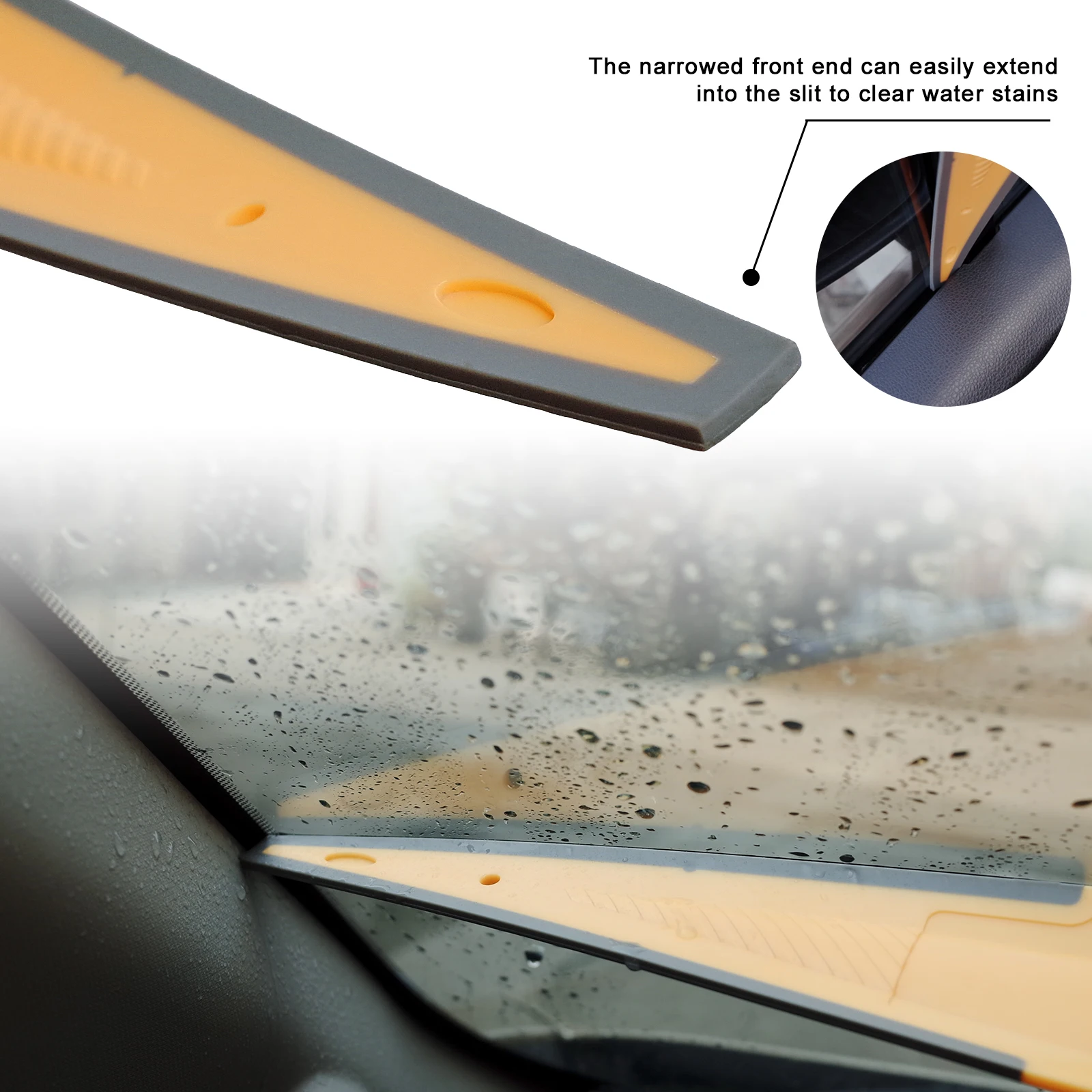 EHDIS Long Rubber Squeegee Scraper Window Tint Film House Glass Cleaning Wrap Car Tool Water Absorption Cloth Soak Shield Rope