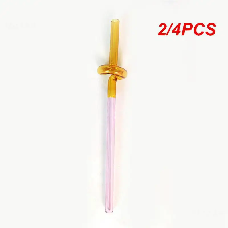 2/4PCS Colorful Straw Reusable Durable Decorative Functional Heat Resistance Party Straws Non-toxic Security Elegant Handmade