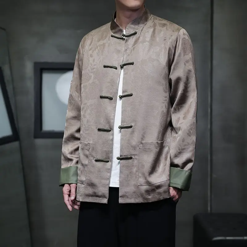 

Good Things Windbreaker Men's Spring Autumn Sle New Chinese Tang Costume Improved Hanfu Middle Aged Men's Clothing Dad's Su...