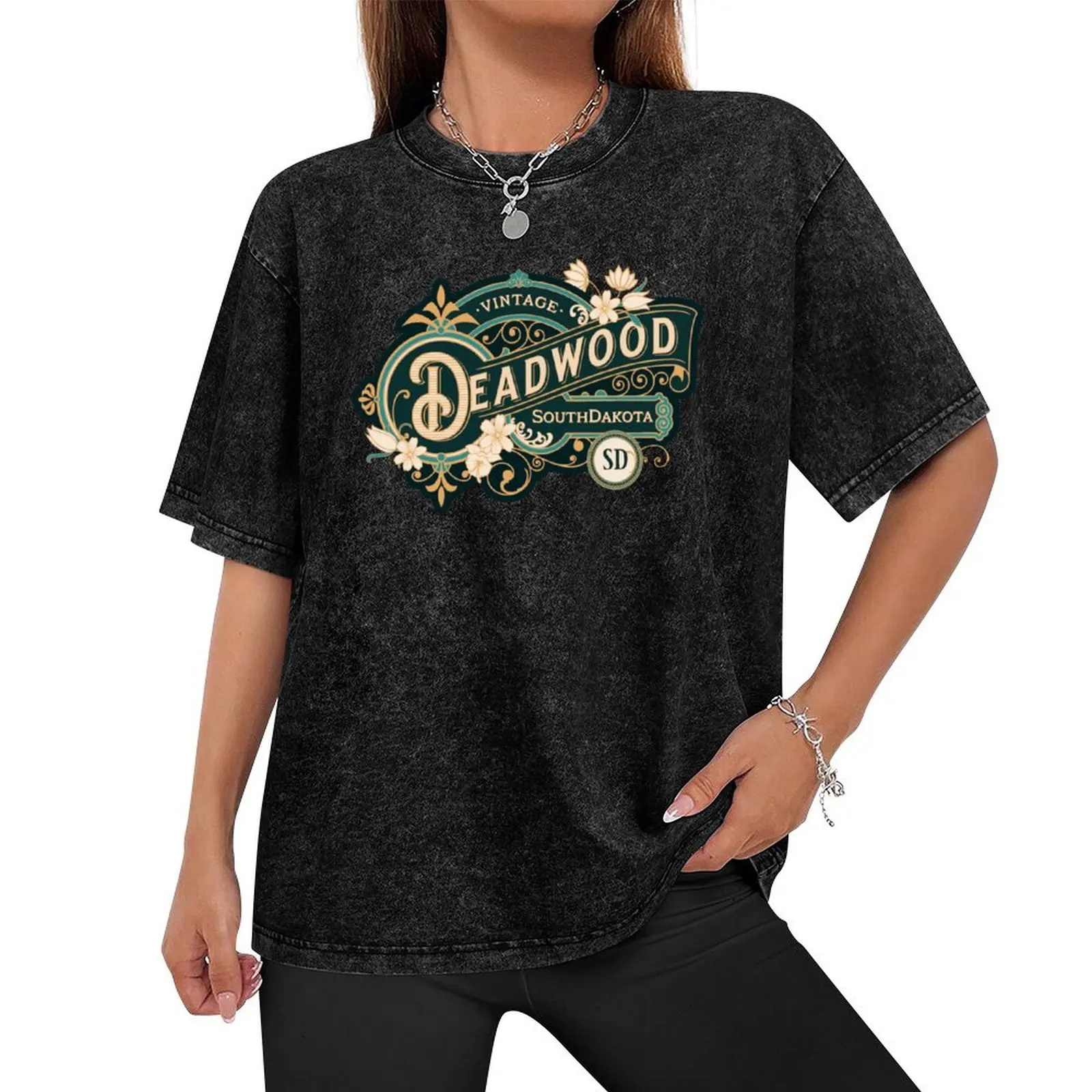 Cool Vintage Gambling Deadwood South Dakota T-Shirt customs Blouse basketball graphic tees big and tall t shirts for men