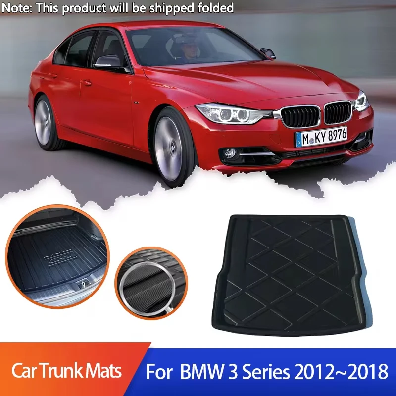 

Коврики в багажник автомобиля для BMW 3 серии F30 2012 2013 2014 2015 2016 2017 2018, противоскользящий водонепроницаемый напольный коврик, коврик для багажника