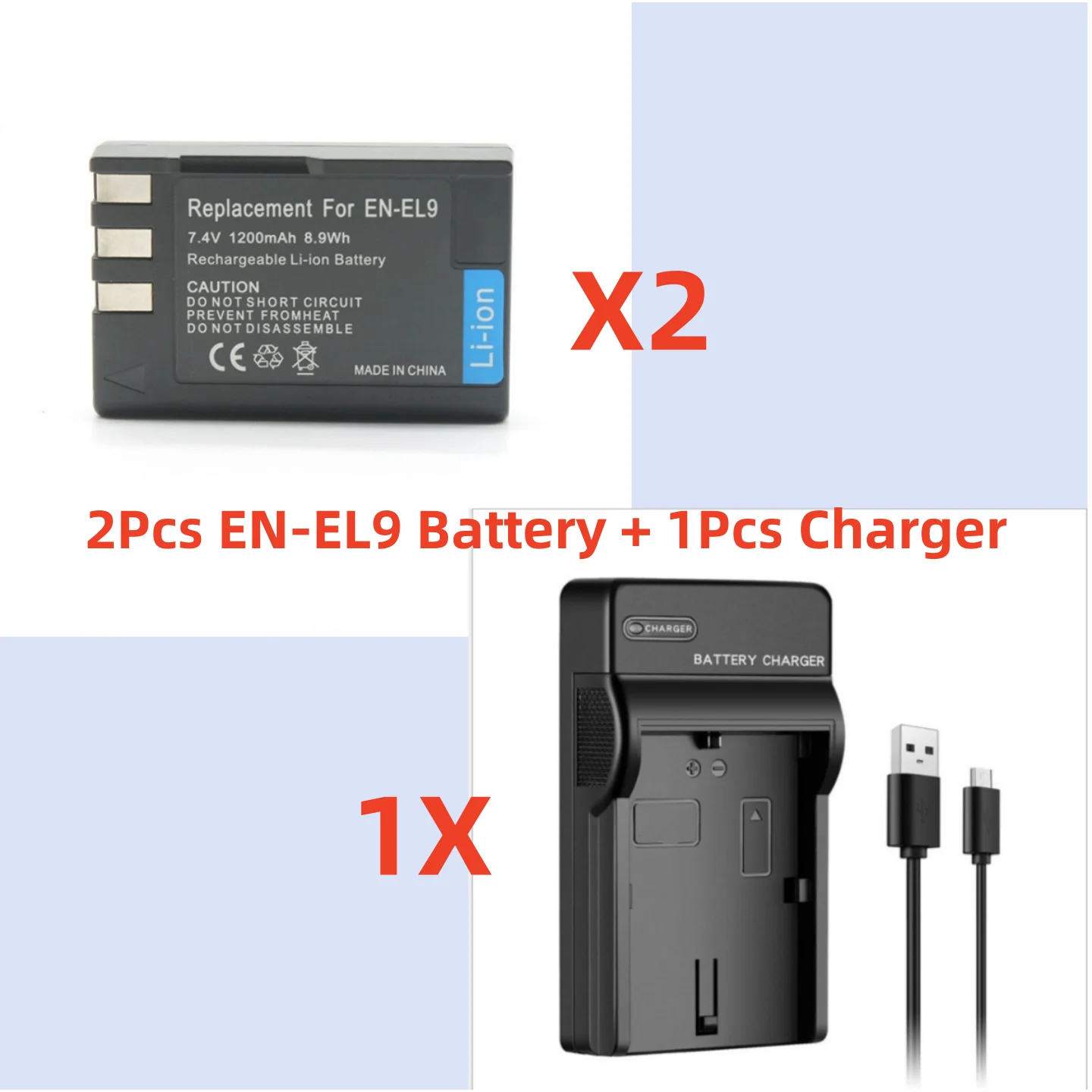 EN-EL9 EN-EL9a EN EL9 Li-ion Battery Pack For Nikon D40 D40x D60 D3000 D5000 Digital SLR Cameras USB Battery Charger