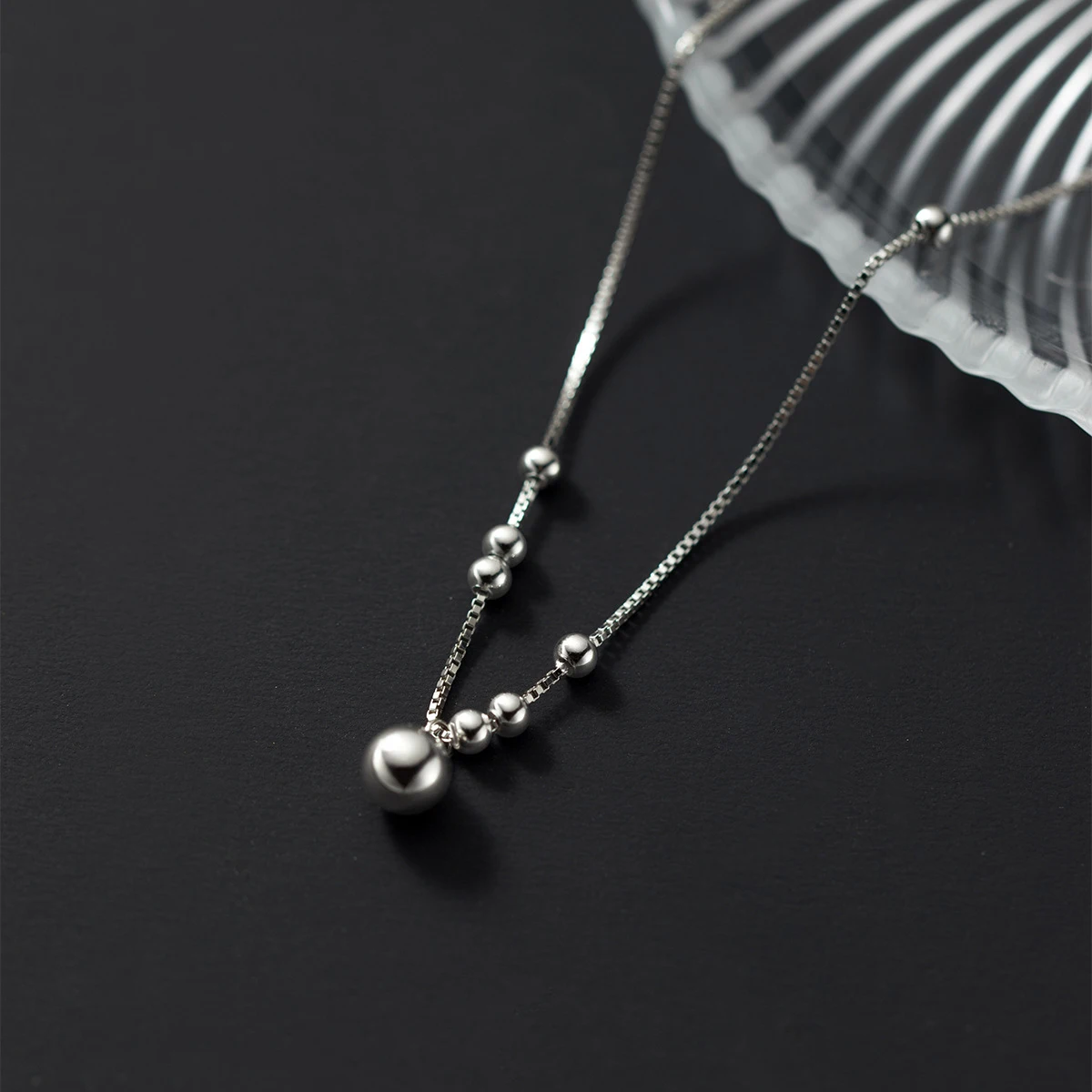 Modian Silver Exquisite Beads Anklets For Women Girls Real 925 Sterling Silver Foot Jewelry Fashion Simple Style Leg Bracelet