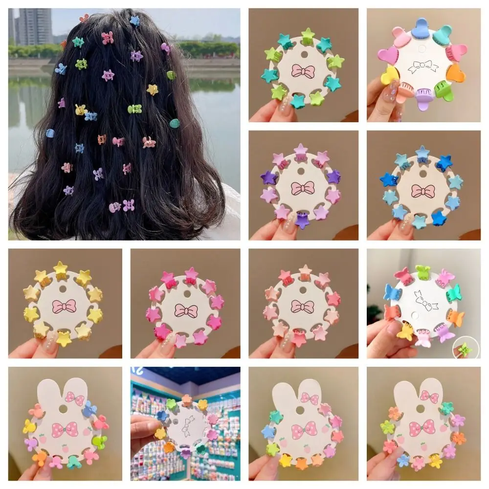 Girls Colorful Flower Star Crown Small Hair Claws Barrettes Cute Hair Claw Crab Clips Cartoon Hairpins Kids Hair Accessories