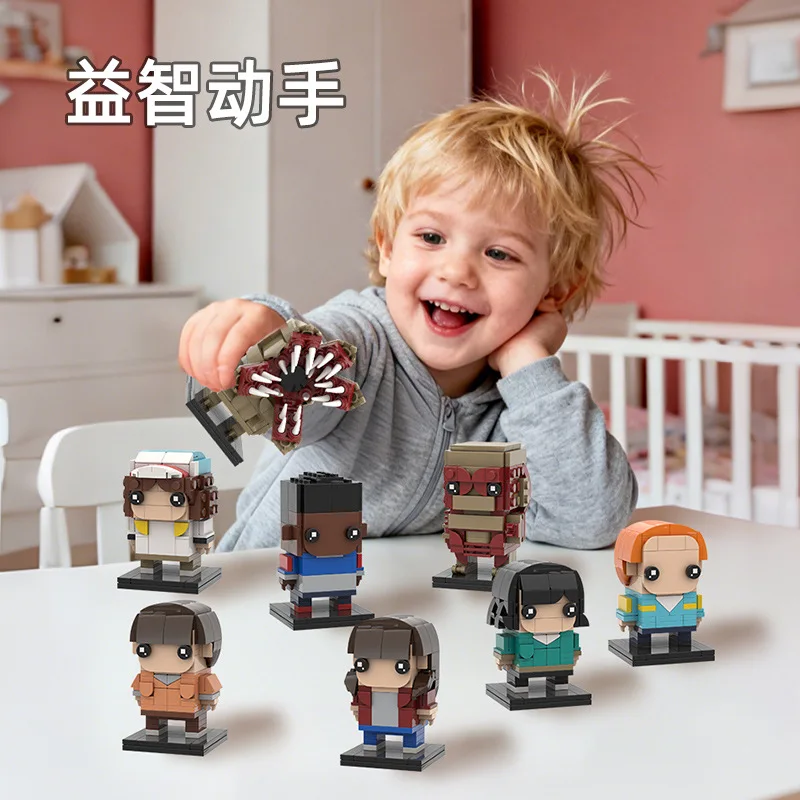 ตัวต่อ MOC ของเล่นฟิกเกอร์จากซีรีส์ Stranger Things โมเดลตัวละครสัตว์ประหลาด ประกอบเอง ของเล่นสำหรับเด็กและผู้ใหญ่ ของขวัญตัวต่อ ขนาดประมาณ 8 ซม.