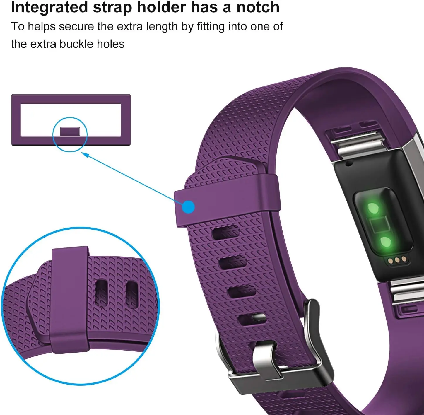 Sport Bands Compatible with Fitbit Charge 2 Bands Women Men, Adjustable Replacement Strap Wristbands for Fitbit Charge 2 HR