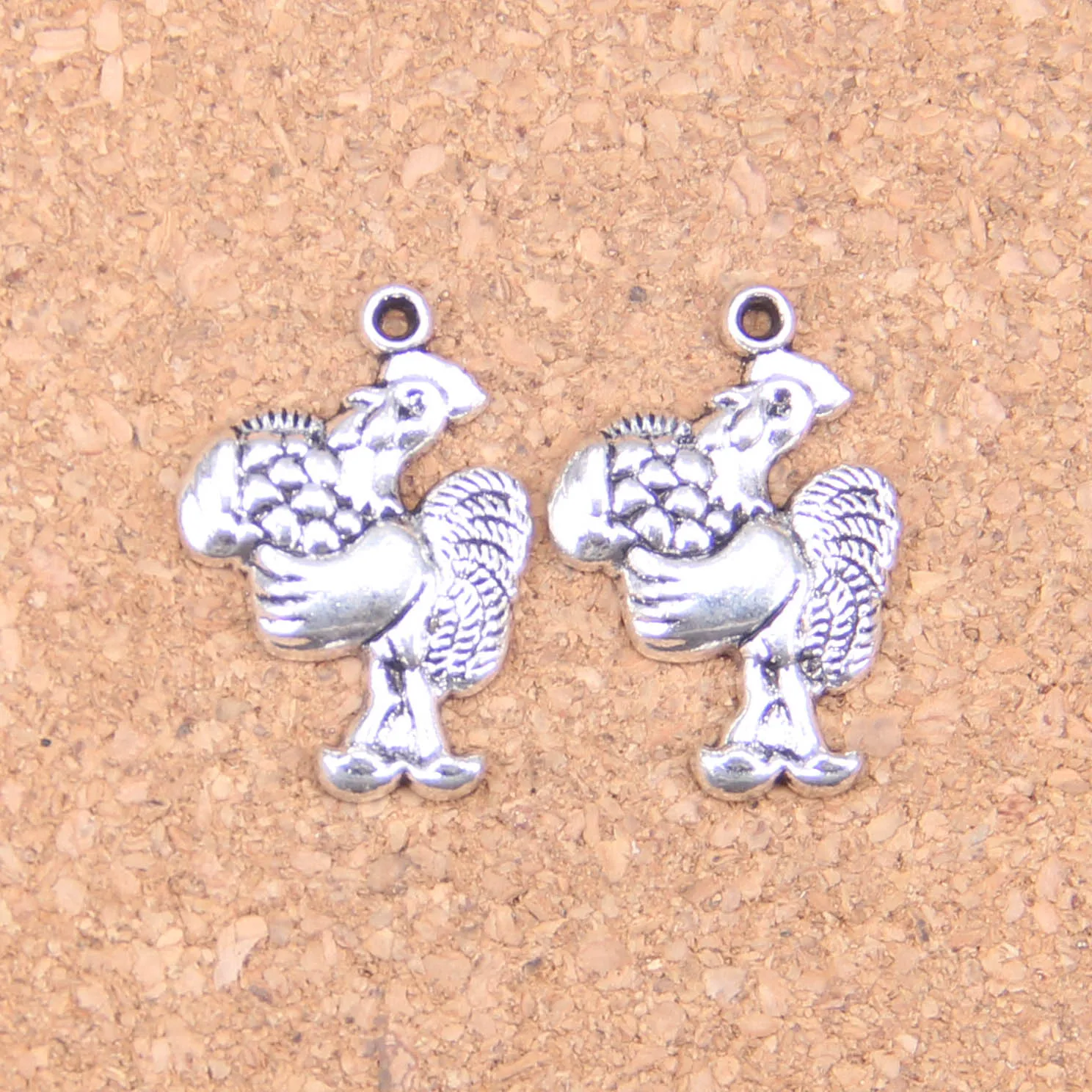 62pcs Charms Cock Rooster 23x15mm Antique Pendants,Vintage Tibetan Silver Jewelry,DIY For Bracelet Necklace