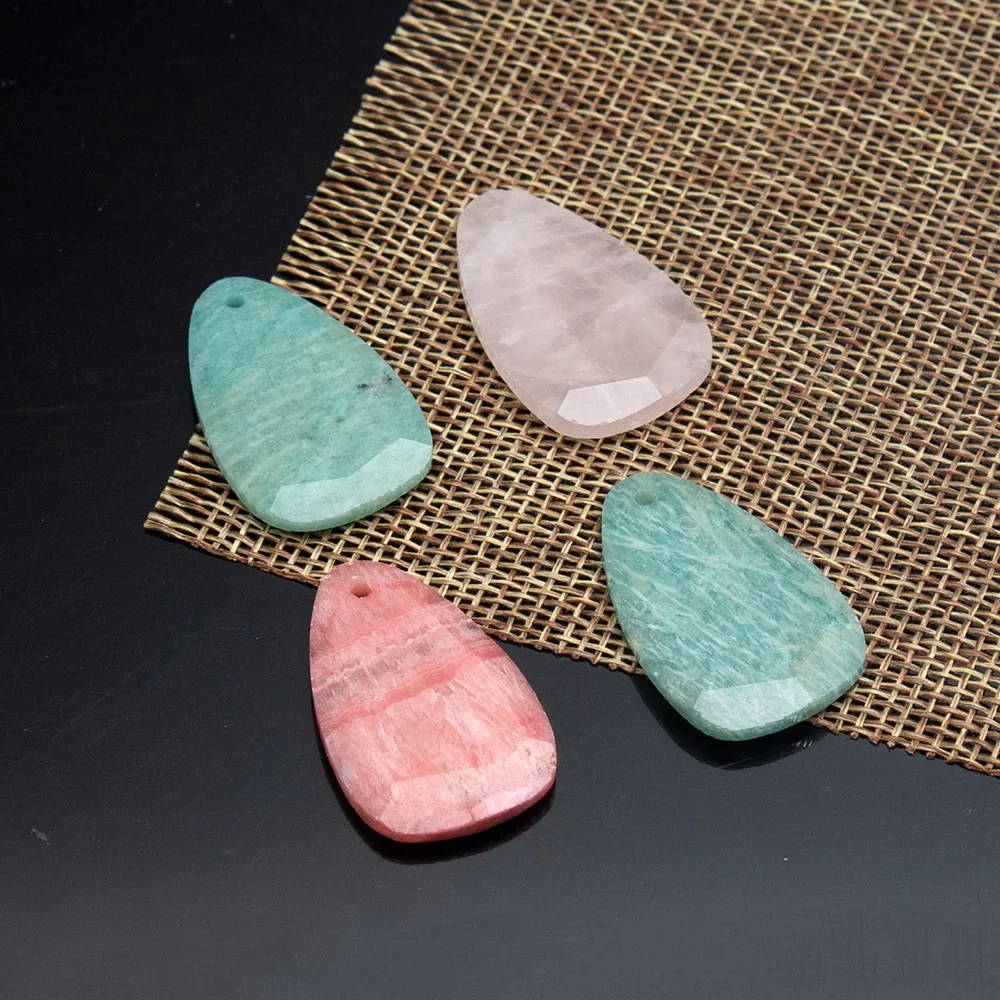 1 قطعة 21x33 مللي متر قطرة الماء عالية الجودة الطبيعية شبه حجر كريم المعلقات قطع الأوجه لصنع عقد دي اي واي مجوهرات اكسسوارات #4