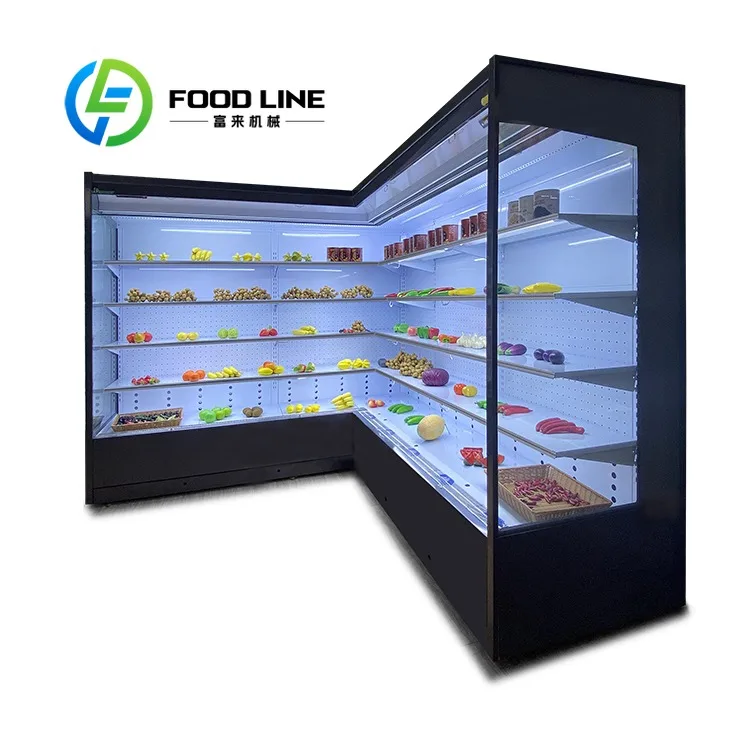 Right Angle Remote System Commercial  Fruit/Vegetable/Beverage Storage Fridge Air Curtain Cabinet Freezer