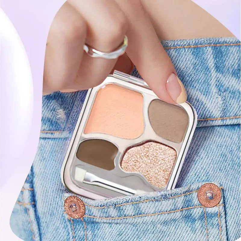 Paleta de sombra de ojos brillante, pigmento de Ojos de 4 colores, maquillaje de ojos, brillo, lentejuelas brillantes, nuevo