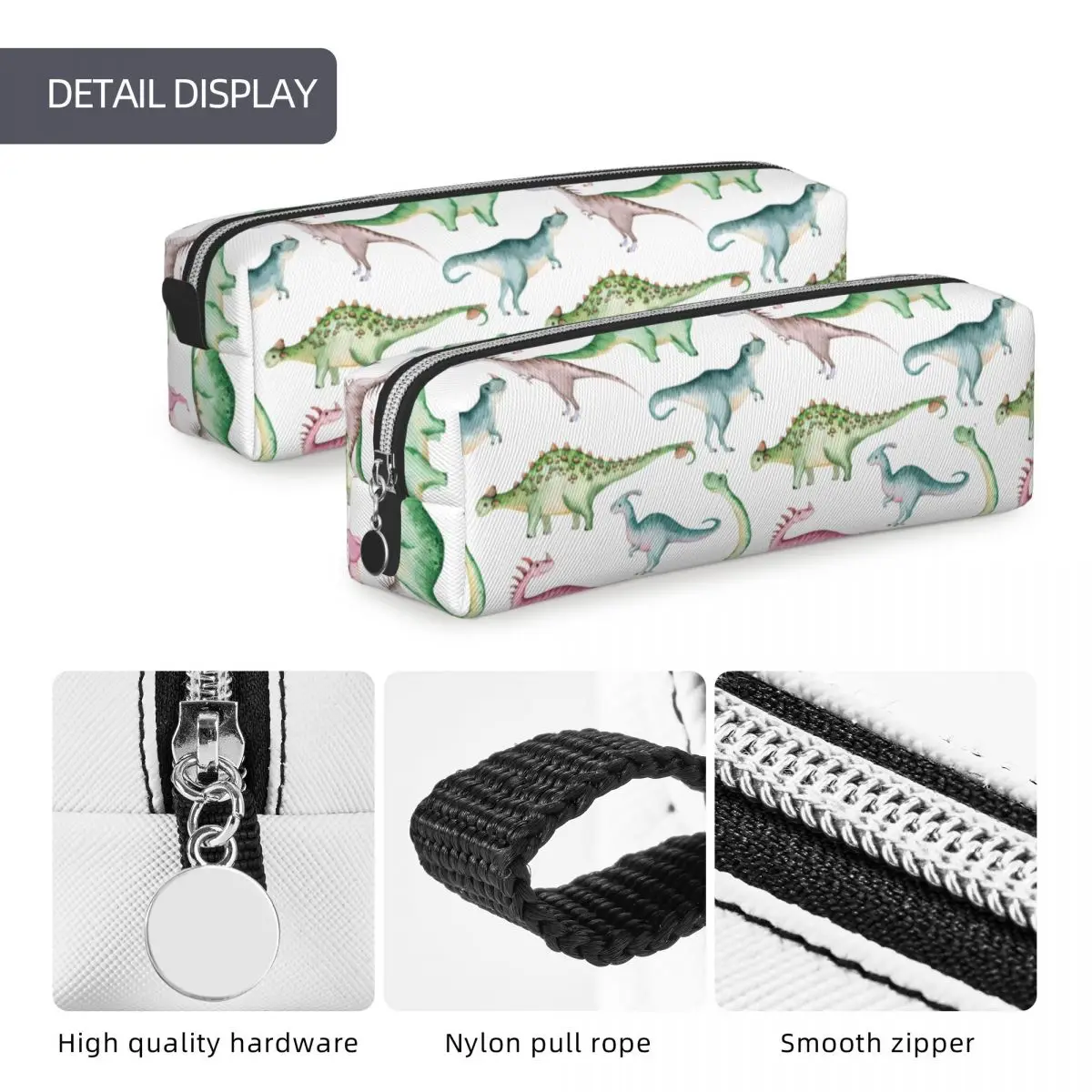 Estuche para lápices de dinosaurio bonito, estuches para lápices de animales cretácicos, caja de bolígrafos para niñas y niños, bolsas de gran capacidad, suministros escolares, papelería de regalo