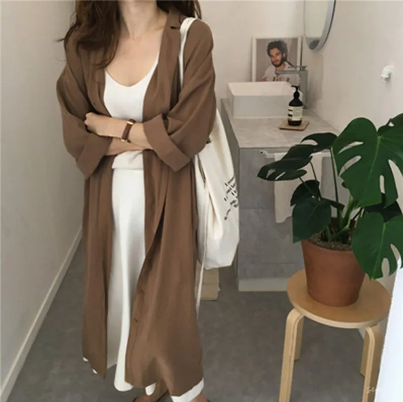 Maxi Shirt Dress Casual Turndown Neck Button Belt Slim Long Dress Ladies Streetwear 2023 Women Autumn Clothes