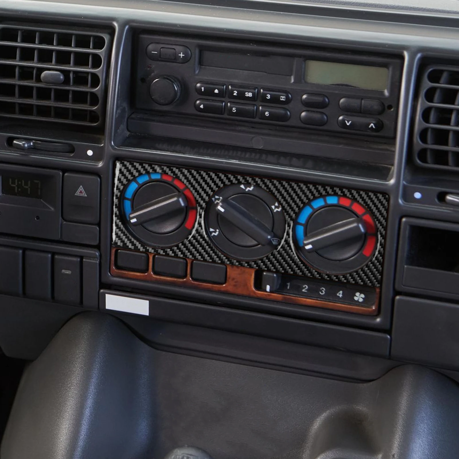 For Land Rover Discovery 1994 1995 1996 1997 1998 1999 2000 2001 2002 2003 2004 Real Carbon Fiber AC Control Panel Trim B