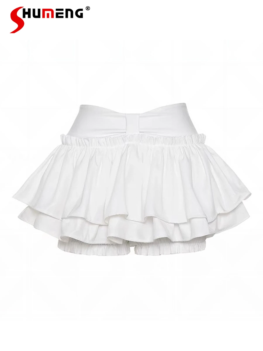 

Preppy Ballet Style Sexy Hot Girl Casual All-Match High Waist A-line White Cake Pantskirt Ball Gown Mini Skirt Women Summer 2024