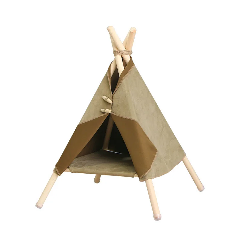 Cat Tent House Kitten Bed Portable Washable Teepee for Puppy Cat Indoor Outdoor Tent with Thick Cushion Cat Supplies Pet Teepee