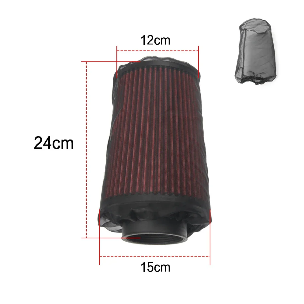 Black Polyester Cloth Car Filter Mesh Cover Car Decoration Accessories Prevents Water Debris Entering Filter Air Filter Cover