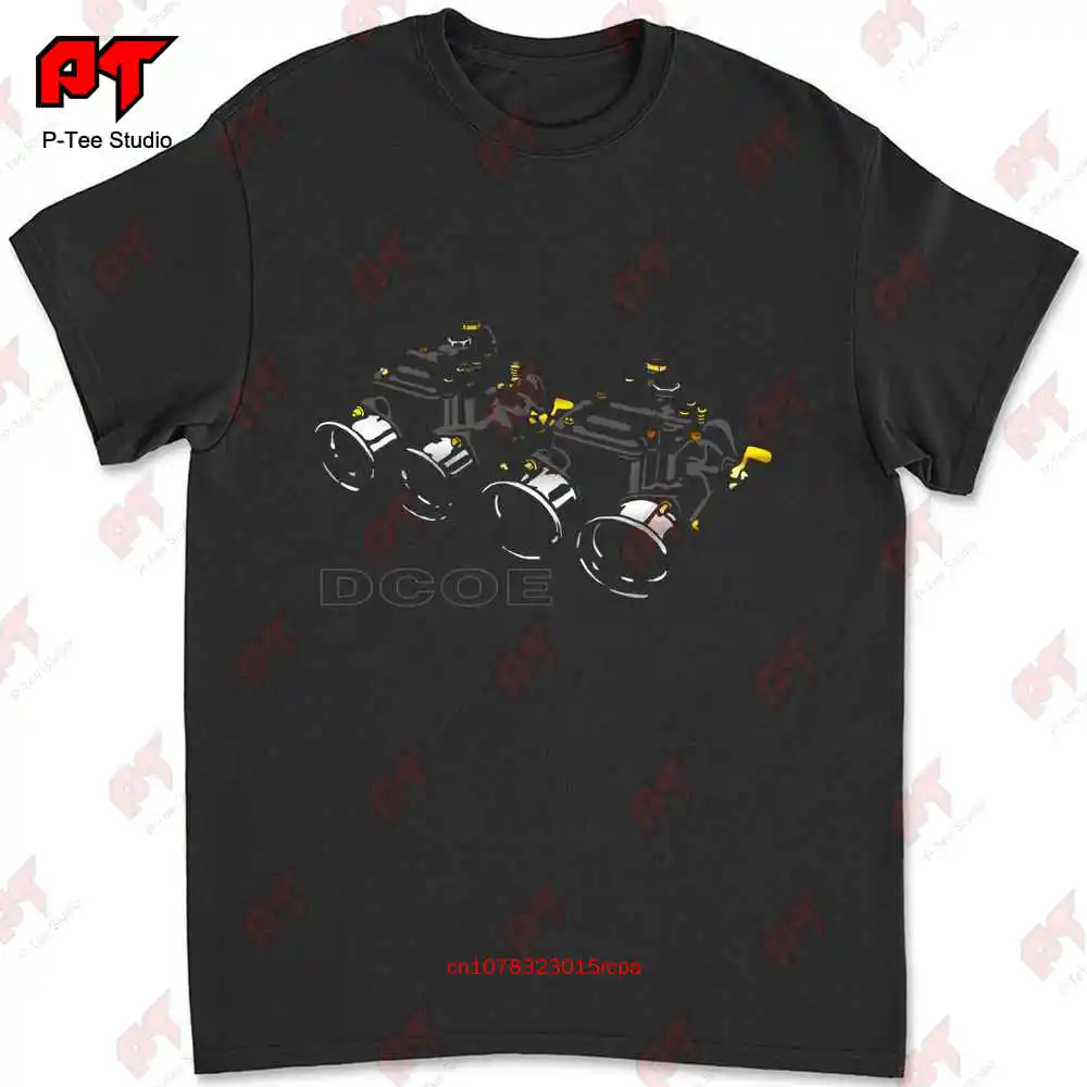 Carburetors Oldschool Vintage Dual Weber Carbs 40 45 Classic Car T-shirt CI9H